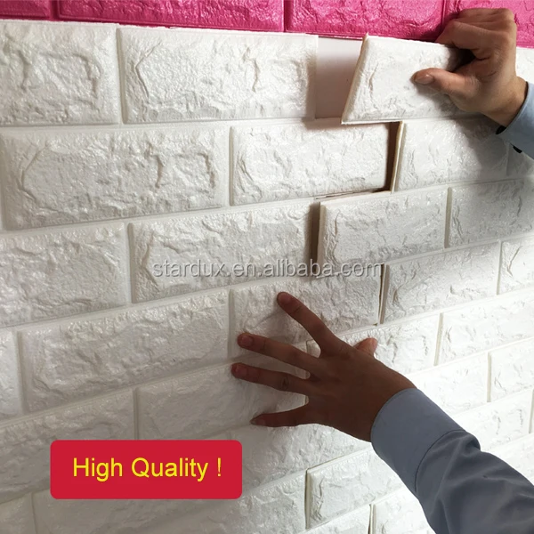 
Hot Sale 3D Vinyl Brick Wallpaper for American bathroom / Kitchen Wall Paper 