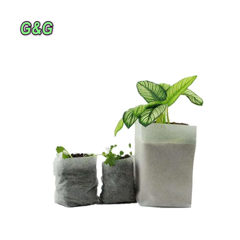 
green grow China supplier Biodegradable Non-woven Nursery Bags Plant Grow Bags Fabric Seedling Pots Plants Pouch Home Garden 