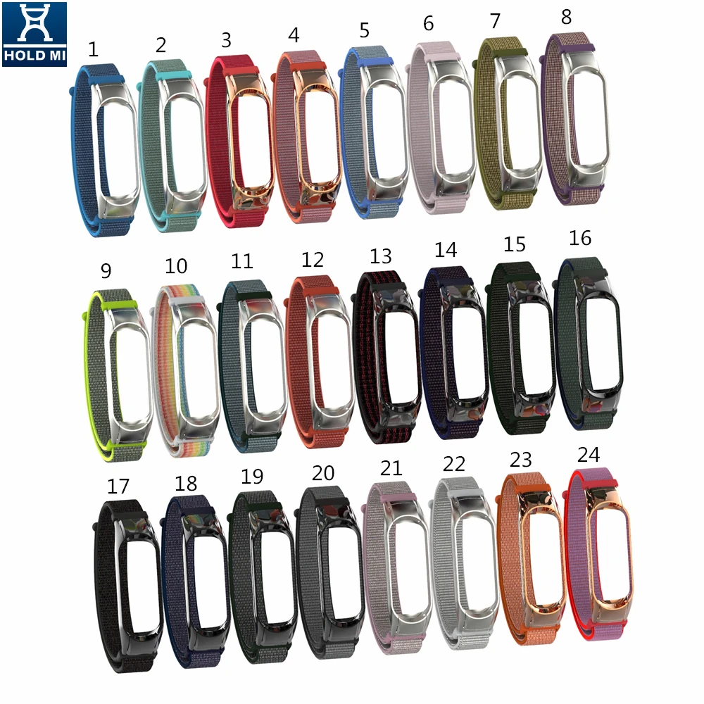 ODM Holdmi new arrival 43031 series nectarine color 14mm nylon watch band for xiaomi band 4