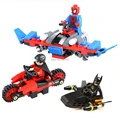 3pcs Batman robin spider man chariots Brick scale models Model Building Kits Blocks Toy playmobil Sets