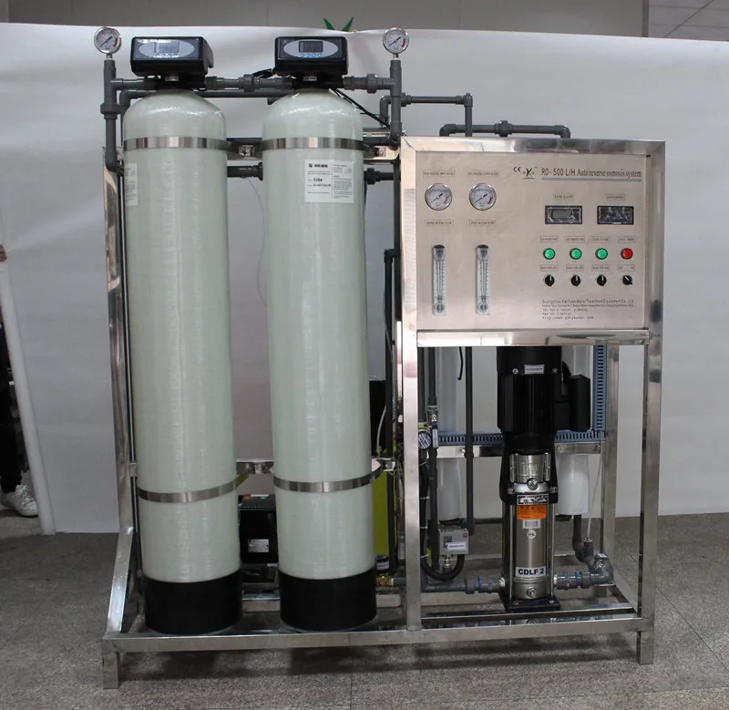 Factory Reverse Osmosis Sachet Water Plant 0.5T/L Manual Flush RO Water Desalination Treatment Machine