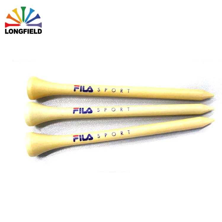 
Various colors very strong custom logo printed wooden tee golf 