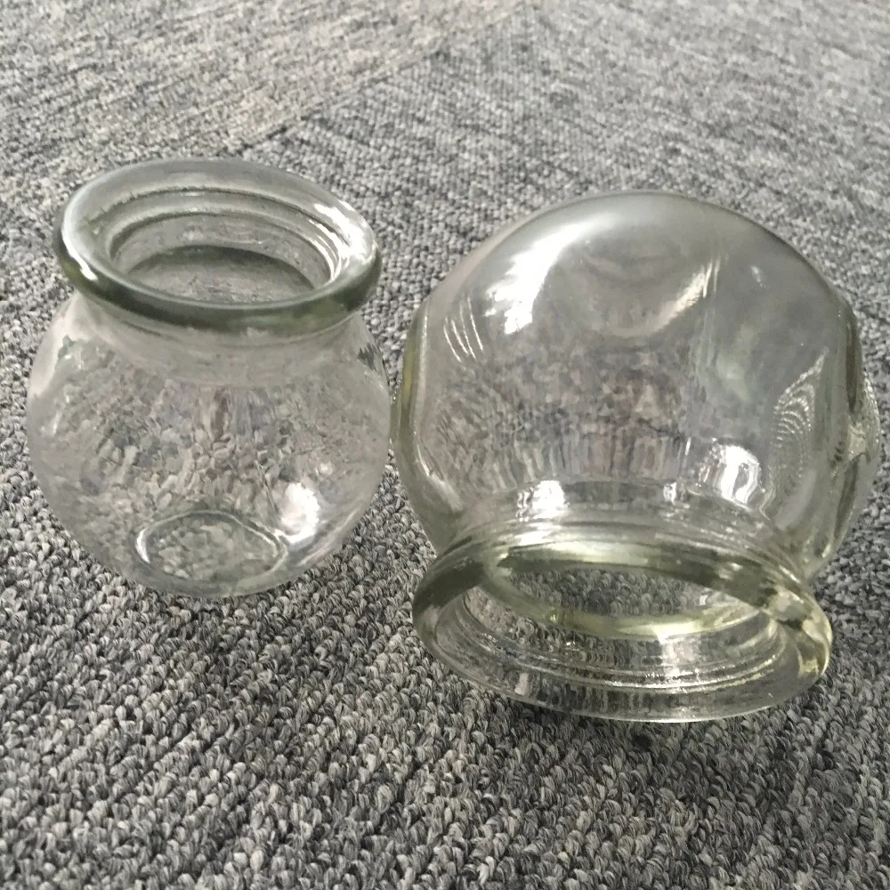 Glass cupping facial massage vacuum cups