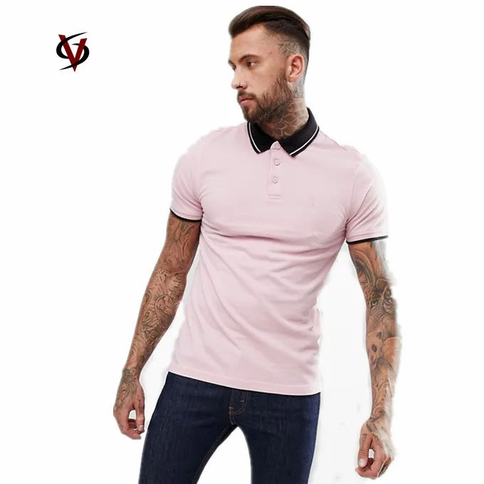 
100% Cotton Short Sleeve Collar T-Shirt, Single Jersey Fabric Polo T Shirts For Men 