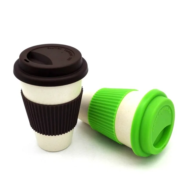 hot selling ceramic cups with silicone sleeve &lid