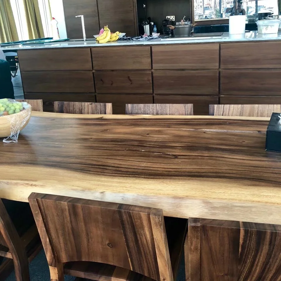 Ecuador walnut slab table feedback from Arab client