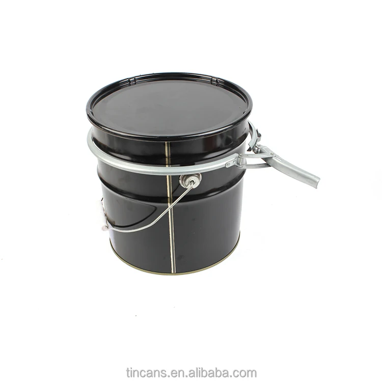 10 liter mental tin galvanized paint bucket pail with lock ring lid