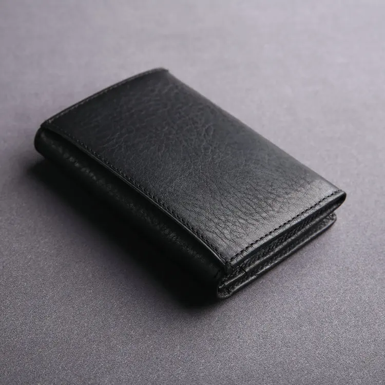 Highest Quality Leather Pocket Business Card Holder Genuine Leather Id Card Holder