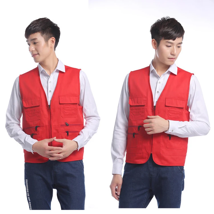 Жилет-нагрудник мужской с несколькими карманами, жилет для рекламы, фотосъемки, рыбалки, журналиста, волонтерский жилет с индивидуальным принтом