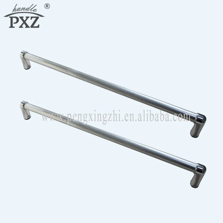Bottom-Mount Refrigerator Door Handle with cross-hatch texture