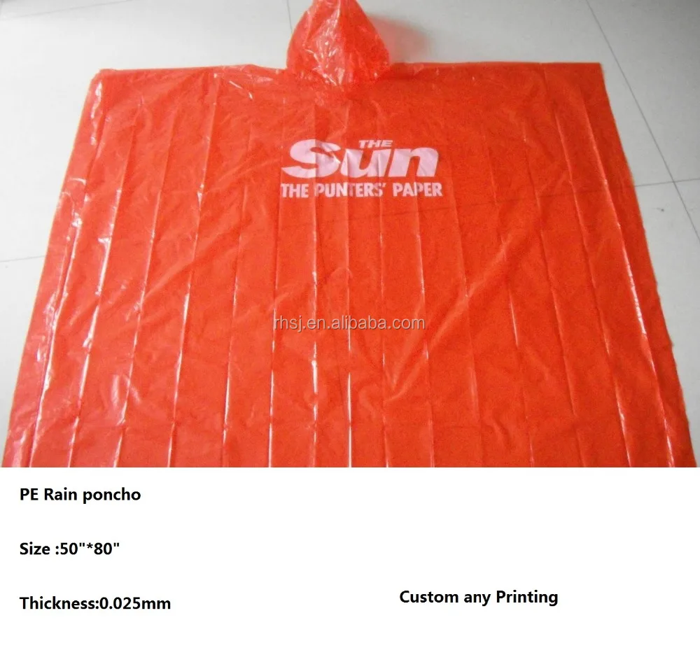 
Customized promo emergency poncho with LOGO 
