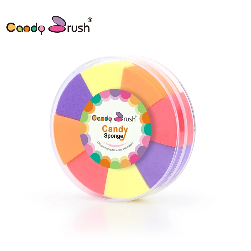 High quality 8pcs makeup puff facial sponge Latex-free Foundation Makeup Cosmetic puff Mixed color Wedge Sponge Set