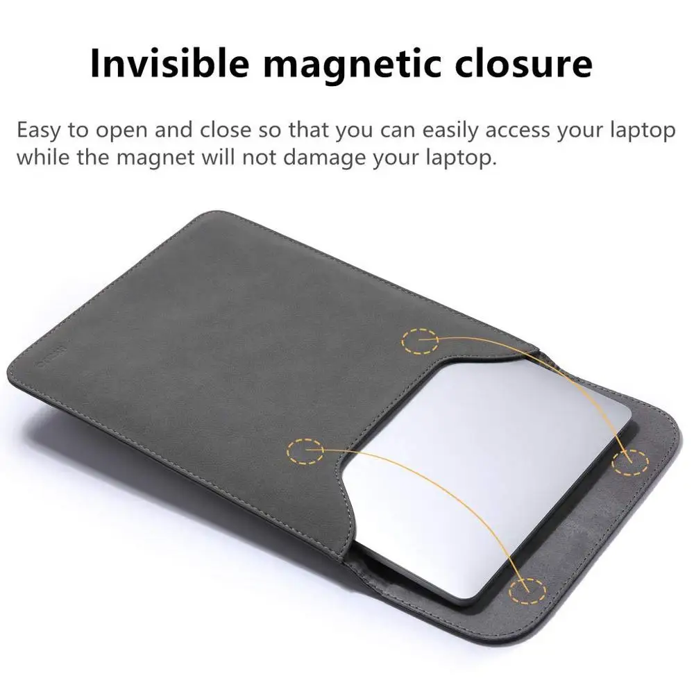 PU Leather Laptop Sleeve Cover Bag Multiple Size Notebook Bag High-Class Laptop Bag With Carrying Pouch