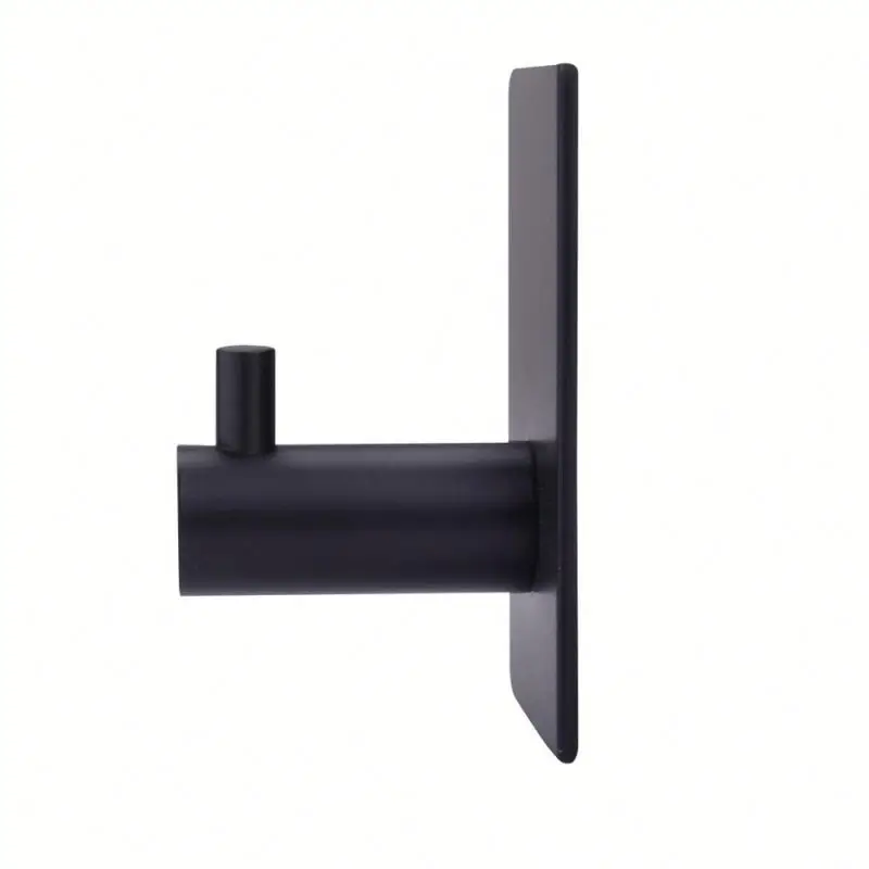 
Matte Black Towel Hook Stainless Steel Bathroom Rustproof Clothes Towel Coat Hook Wall Mounted Square Kitchen Heavy Duty Hook 