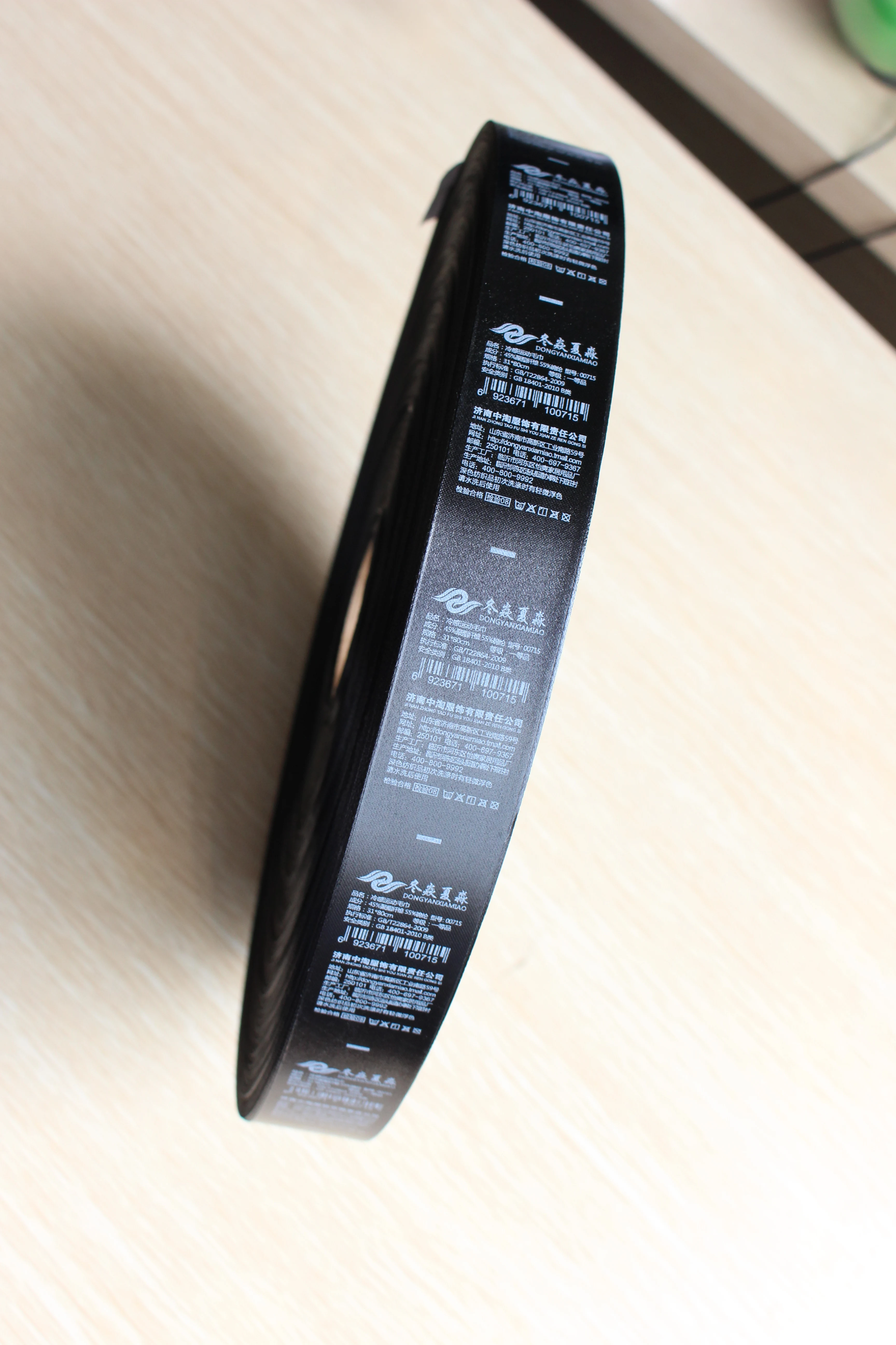 
Print organic size label cotton woven damask satin label size for garment 