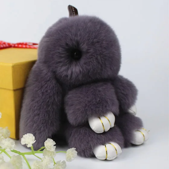 
Cute Plush Bunny Faux Fur Rabbit Keychain For Bag Handbag Key Ring Car 