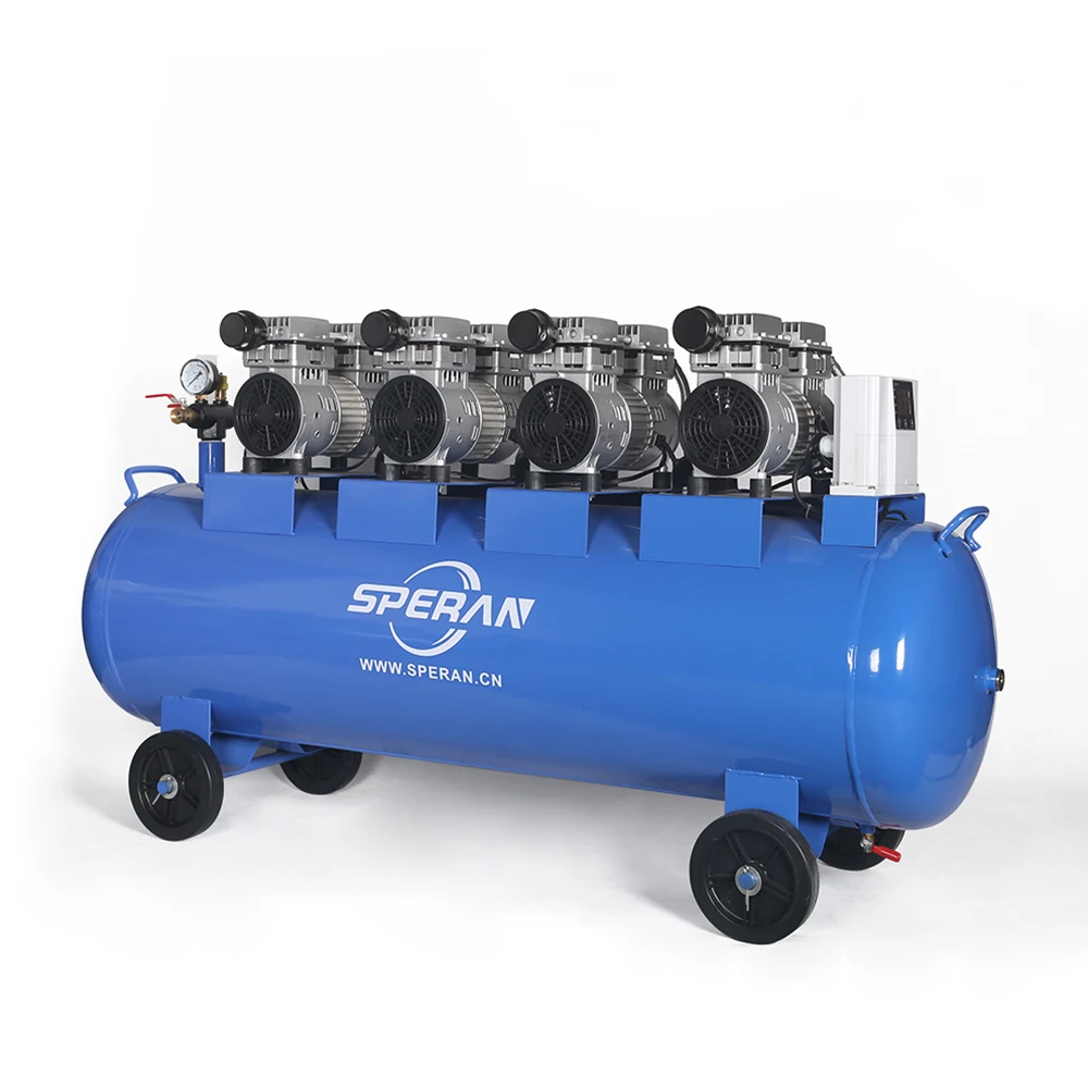 
Top manufacturer portable 8 bar 4 cylinder 100l oil free spray painting quiet silent air compressor 