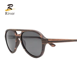 Custom Logo Unisex Retro Vintage Polarized Women Men Wooden Sun Glasses