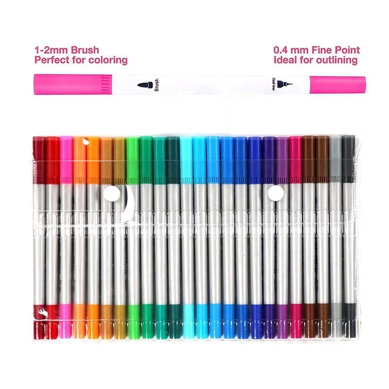 
24 Vibrant colors for drawing dual brush pen art markers 