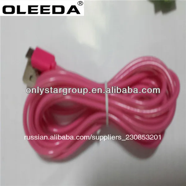 новый продукт светящийся цвет кабель для передачи данных для samsung i4 i5