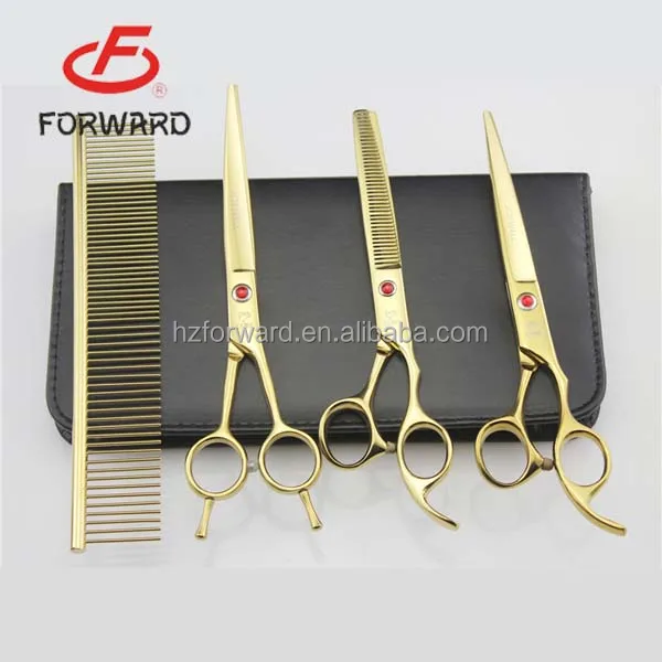 LILYS PET 7inch Professional Purple PET DOG Grooming scissors suit Cutting&Curved&Thinning shears