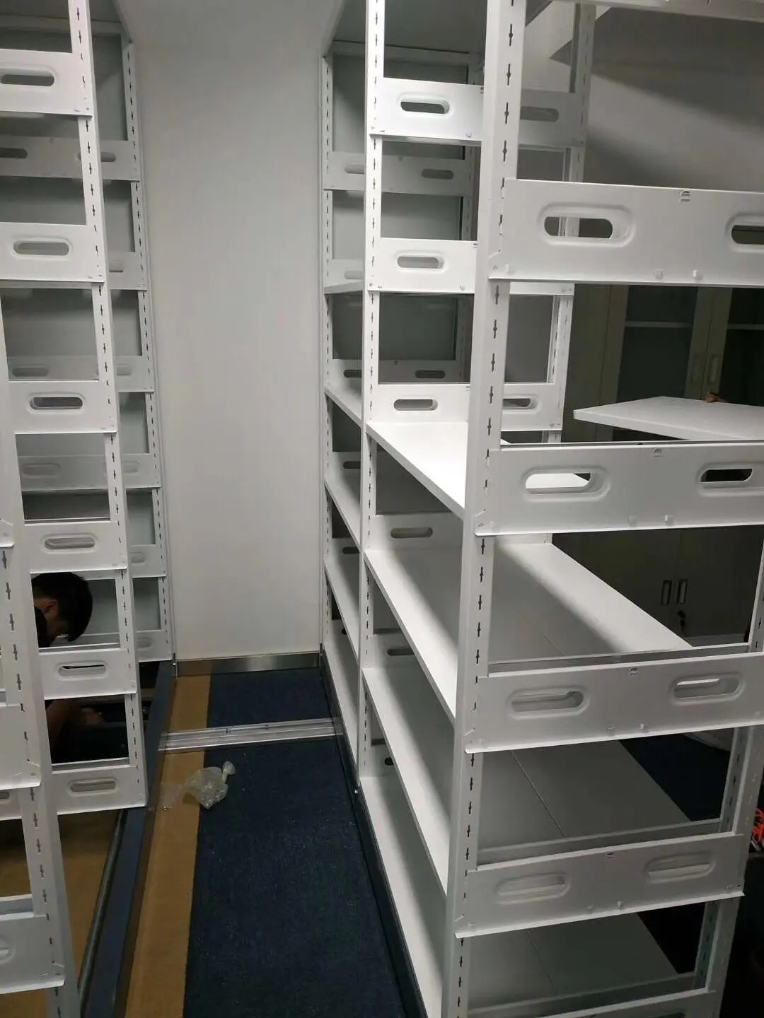 Metal File Cabinet Dividers Mobile Steel Movable Archives Storage Rack Shelving mobile file rack