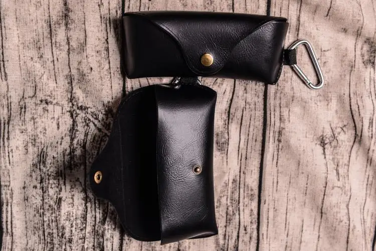 Retro Portable Durable Women Men Eyewear Sunglasses Vintage Glasses Case Button Leather Soft Eye Glass Case