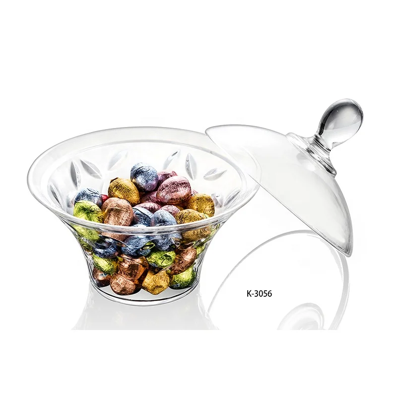 K-3056 Wholesale Premium Quality Candy Storage Box Plastic Dessert Snack Display Acrylic Fruit Plate
