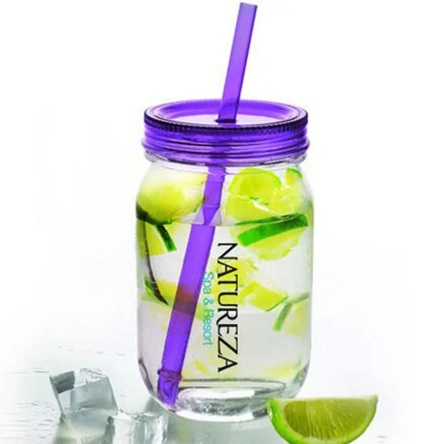 single wall mason jar water bottle, acrylic Mason Jar Sipper tumbler with Straw, 600ml Tritan Single Wall sipper plastic cup