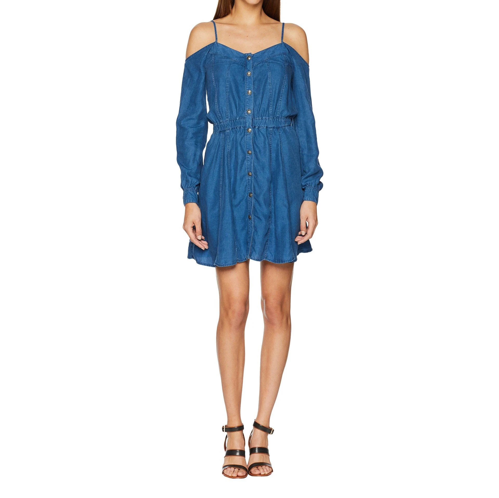 Wholesale Women Dress Summer Loose Jeans Dresses Casual Sleeveless Ladies Denim Dresses