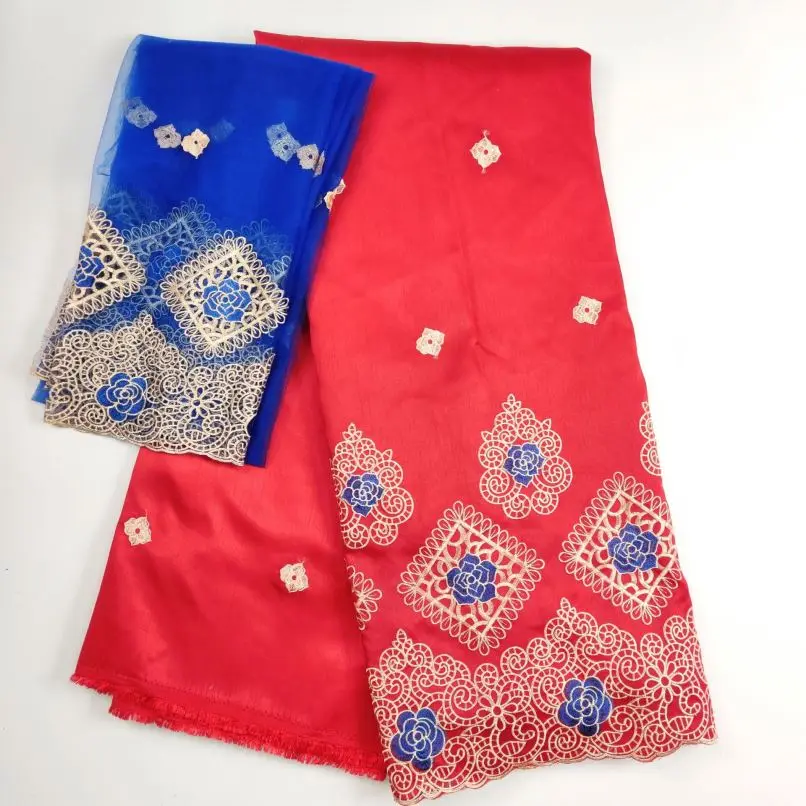 
New design multicolor african nigerian embroidery george lace fabric for blouse embroidery george wrapper 7yards/piece 
