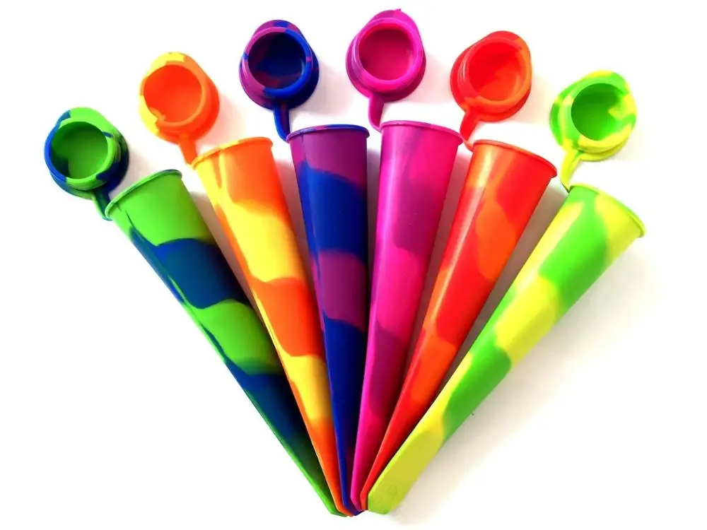 BHD набор из 6 высококачественных разноцветных многоразовых силиконовых формочек для мороженого без БФА