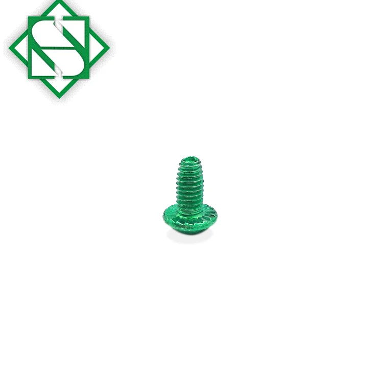 Triangle Screw With Pan Head anit skid with Green Zinc Plated