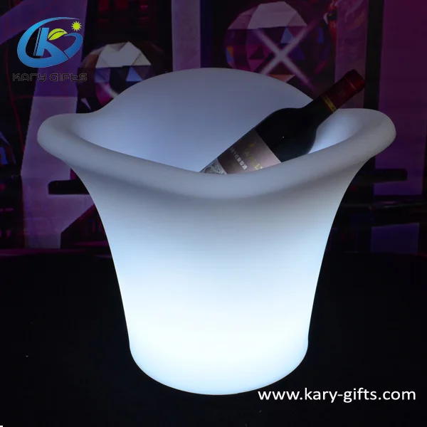 Plastic Illuminated Pots Rechargeable Buckets LED Ice Cooler