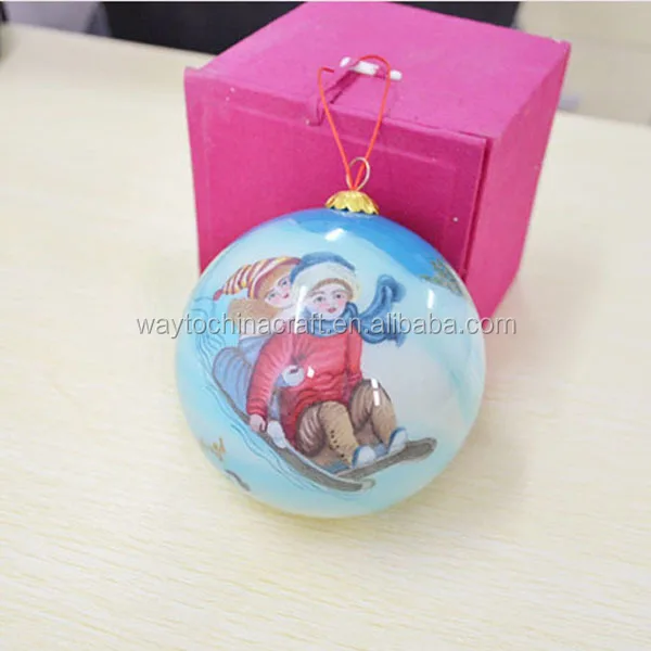 
Hand painted christmas ball glass inside painted 