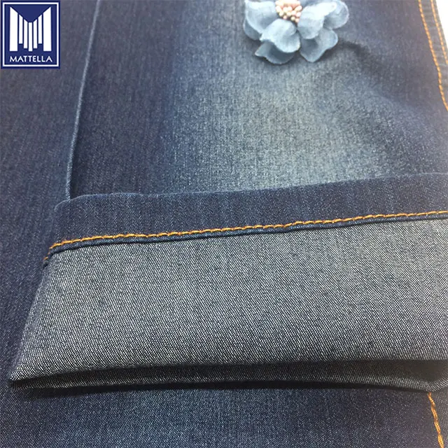 1615 # Легкая однотонная 2/1 эластичная хлопковая ткань спандекс джинсовая ткань в наличии для фабрики Бангладеш
