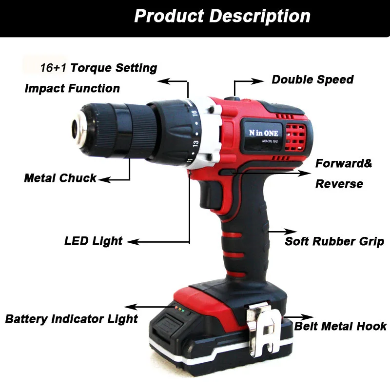 
N in ONE cordless drill 18 volt drive professional 