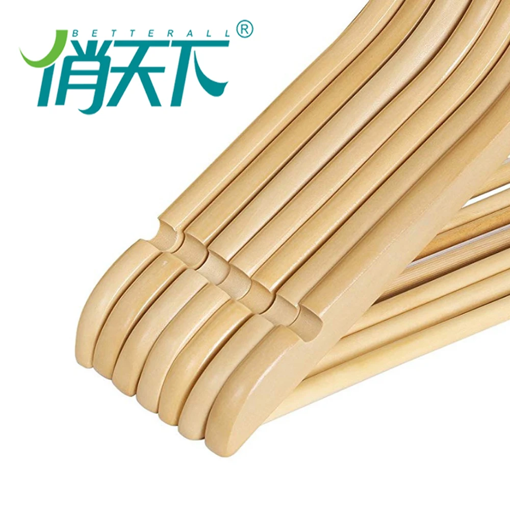 customized short hook wooden clothes hanger for all types of clothes type