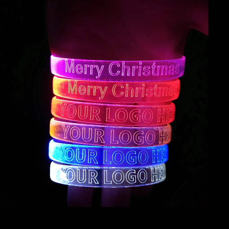 
halloween LED Bracelet Custom Logo Glowing Led Control Music Party Sound Light With Wristband 