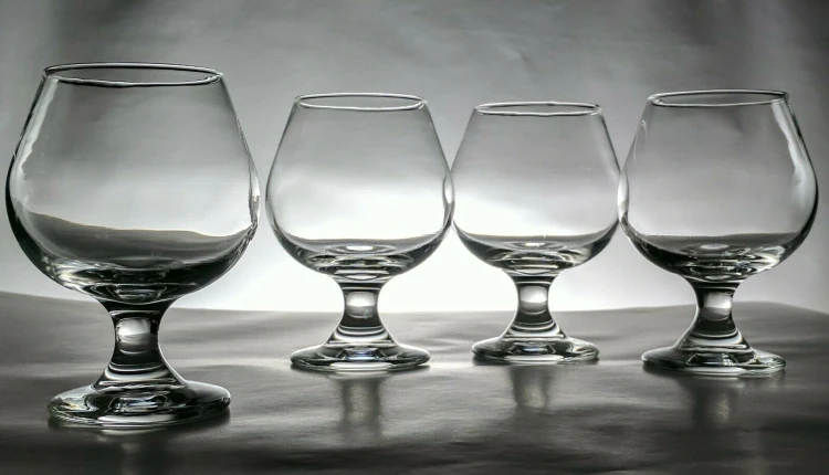 Crystal Barware Vintage Brandy Sniffers Glass Footed Cognac Glass