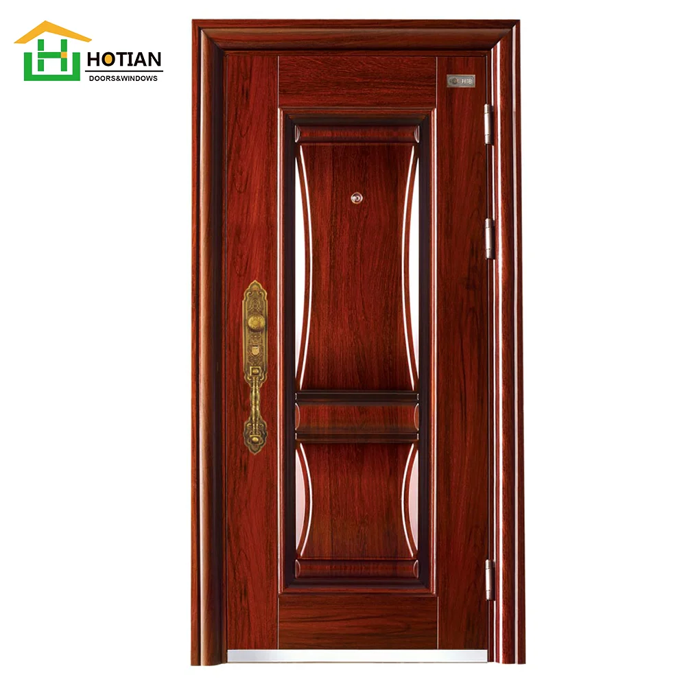 Modern design front entry wrought iron single door for house interior doors in israel