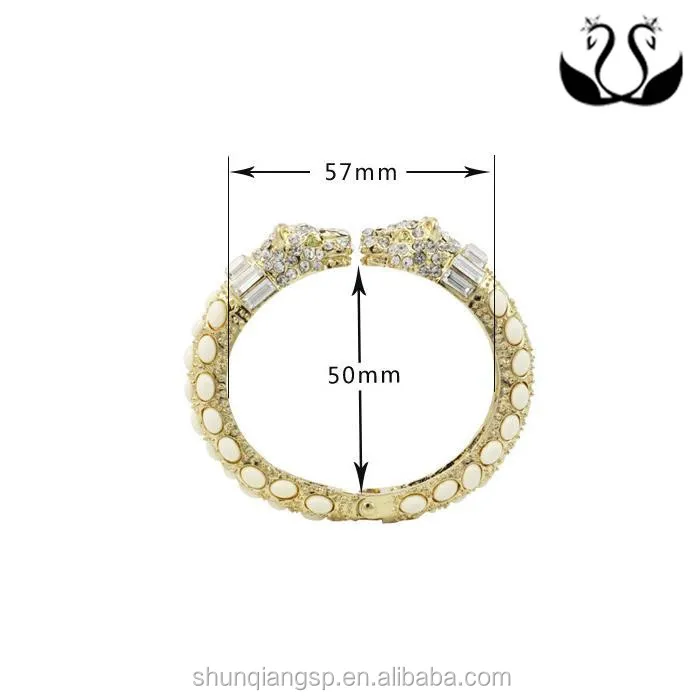 Europe and the United States to kiss acrylic jewelry exaggerated animal leopard head spring opening custom alloy bracelet