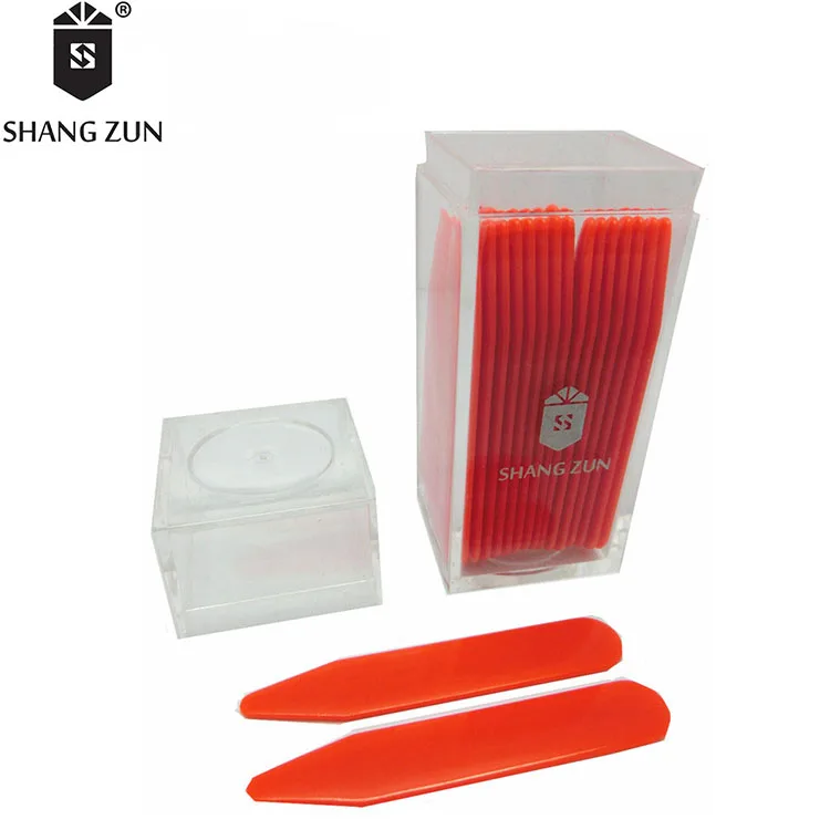 Cheap custom high quality portable durable plastic men shirt collar stays 20 PCS
