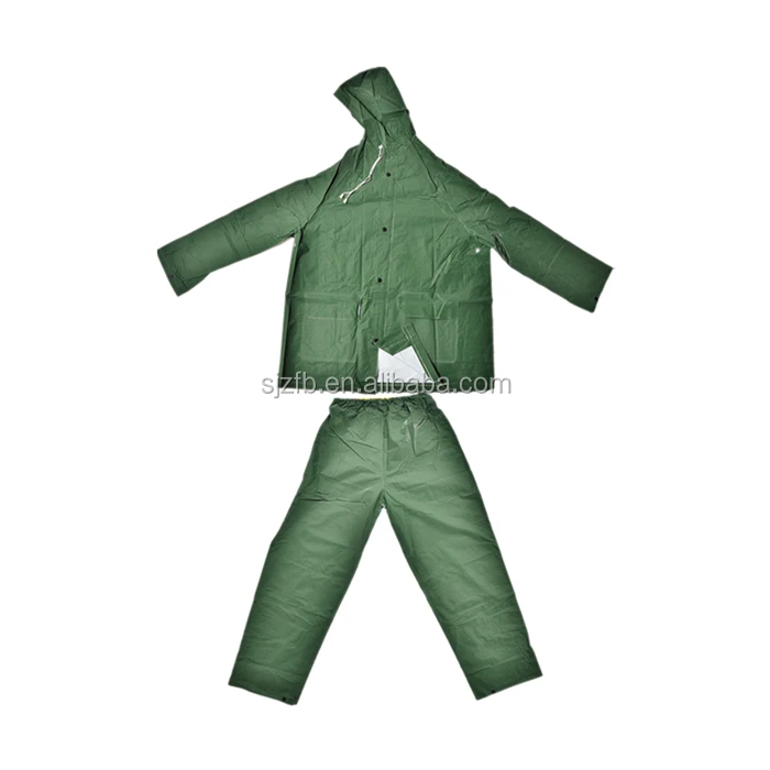 Heavy duty PVC/Polyester raincoat and pants with low price