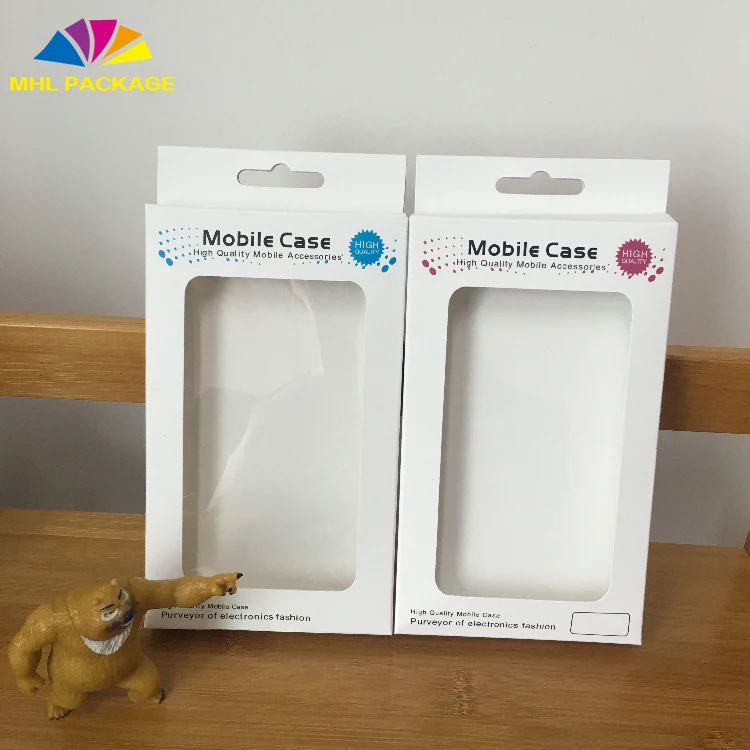 Ready Goods White Paper Cell Phone Cover Packaging Box Customized Paperboard mobile case folders