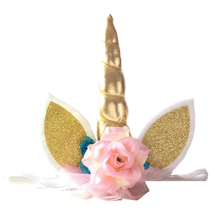 Baby Bow Hair Accessory Car Ear Unicorn Party Custom Elastic Headband