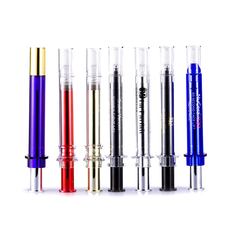 10 15 20 ml beauty dark airless serum cosmetic pump syringe small skincare lotion eye cream plastic syringe bottles