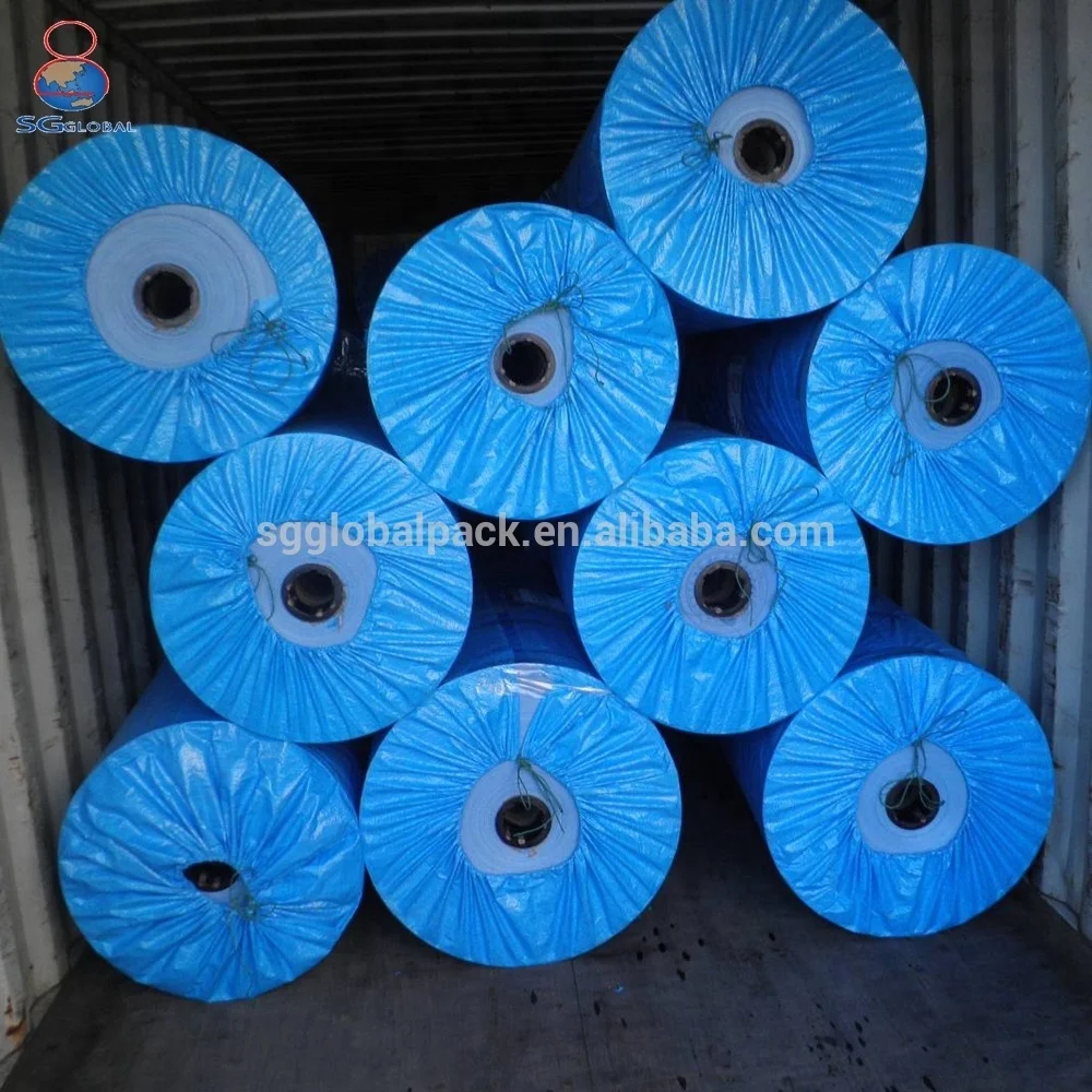 Alibaba Supplier Poly Tarp Roll Cover Lumber Wrap Waterproof Plastic PE Tarpaulin Price Per Meter Woven Fabric China Plain