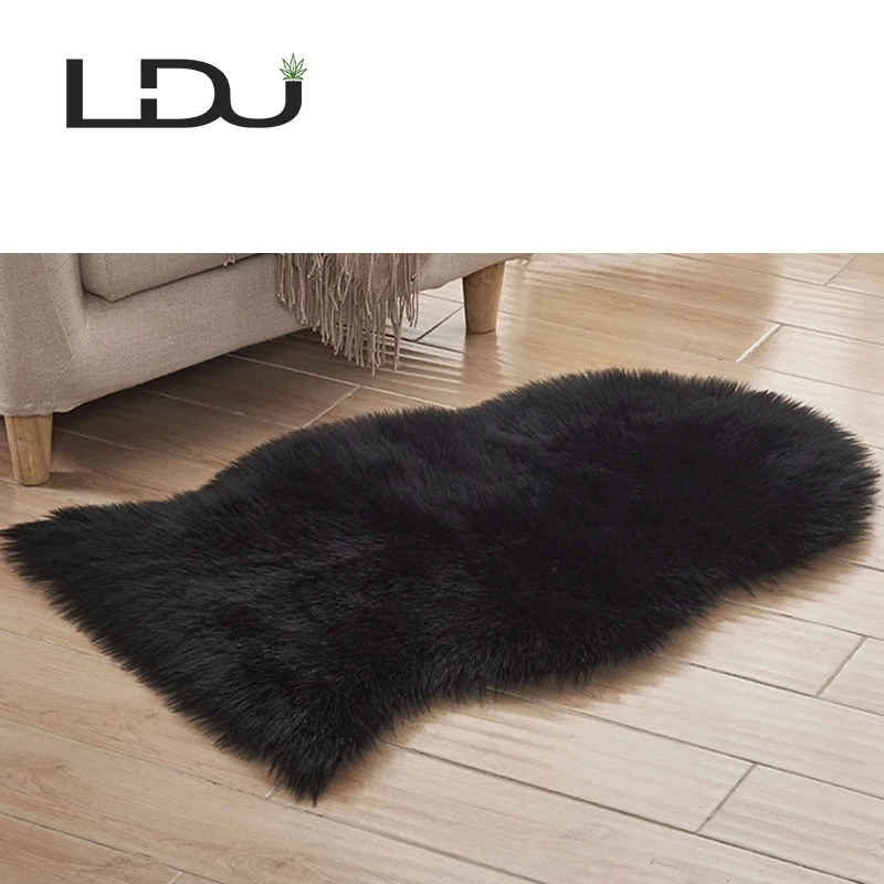 
Shaggy Faux Sheepskin Fur Modern Kid Rugs for Fluffy Plush Handmade Furry Carpet 