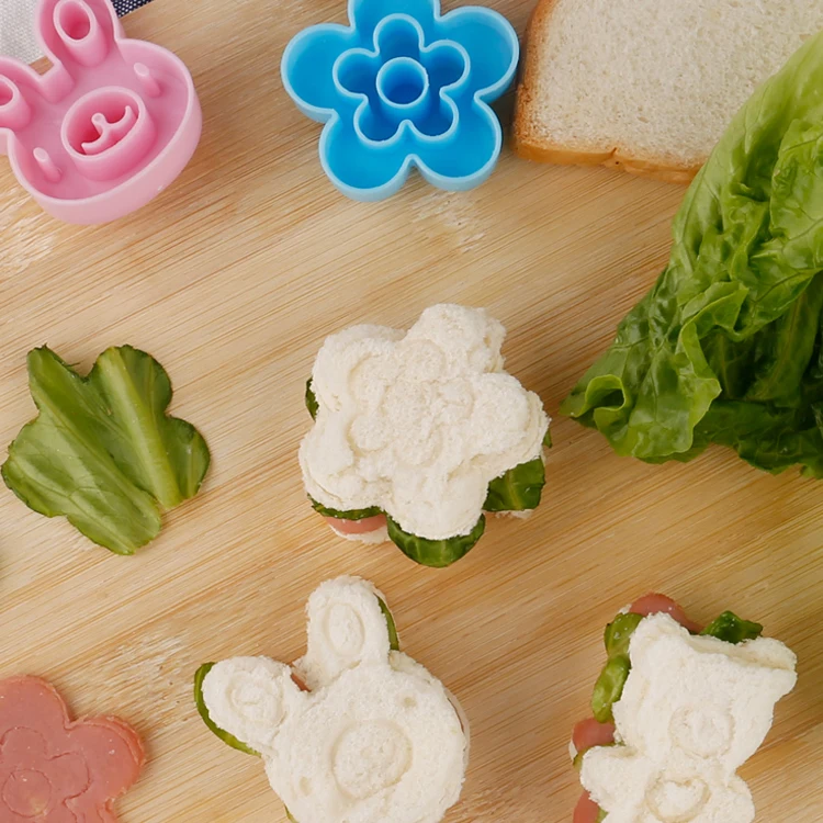 Mini Sandwich Cutters Shapes Set for Kids Plastic Bento Sandwich Cutters Molds